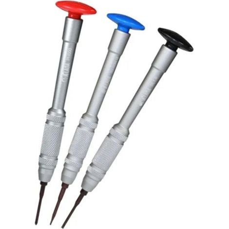 Tournevis de précision pour réparation électronique – Lot de 3 embouts (2,0 mm, 2,5 mm, 3,0 mm), acier trempé, manche ergonomique (1/3)