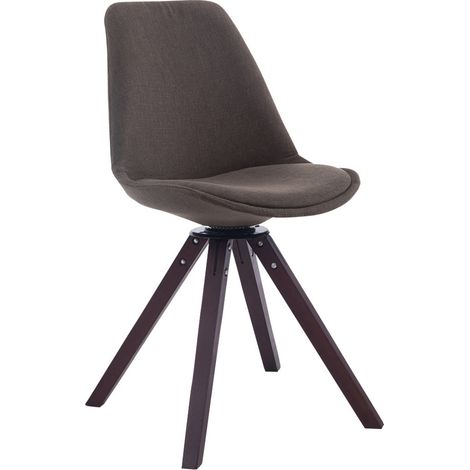 Chaise de salle à manger visiteur pivotante en tissu gris foncé et bois couleur noyer avec assise 360° 100008794 (1/3)