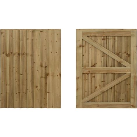 Featheredge wooden garden and side gates, fully framed and capped (v2)(H-600, W-1150, natural (light green) finish)