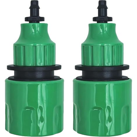 2 Pièces Connecteurs d'Irrigation Raccords Micro Tuyau Rapide Prise Mâchoire Adaptateur Plastique pour Système Goutte-à-Goutte Jardin (Vert) (1/5)