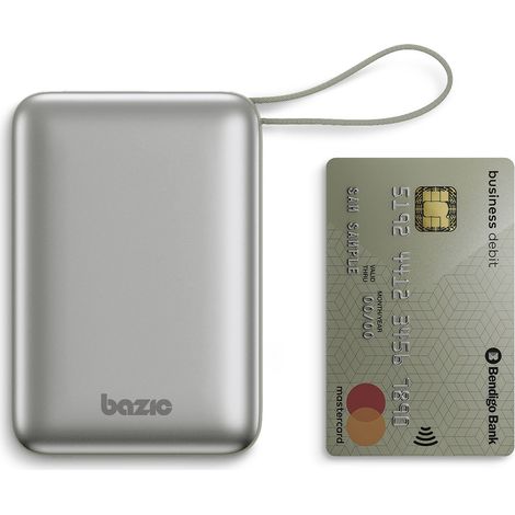 Batterie externe 4 en 1 Bazic Fusion Mini 20 000 mAh avec câble USB-C/Lightning gris (1/5)