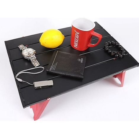 Mini table pliante extérieure, table de tente, table basse de camping portable (rouge) (1/4)