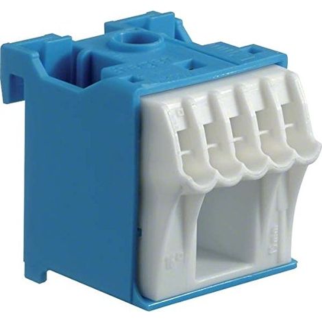 Bloque autoblocante 63A QC azul 6 conexiones 33x30x34mm KN06N