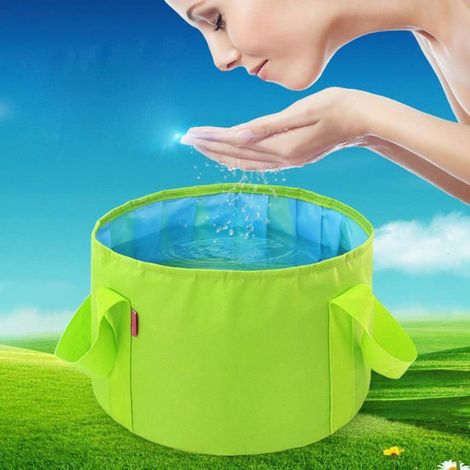 Seaux Pliables, Lavabo Seau Sac à Eau Pliant, pour l’extérieur, Camping, Jardin, Pêche, Plage, Pique-niques, 15L Vert (1/5)