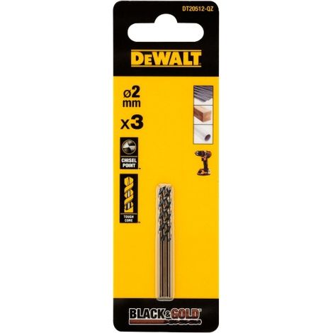 DEWALT DT20512-QZ - 3 Brocas Black&Gold 2mm