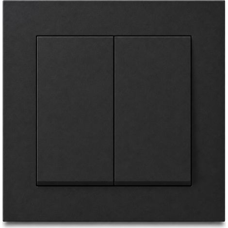 Conmutador doble empotrable 80 mm 16A negro (1/5)
