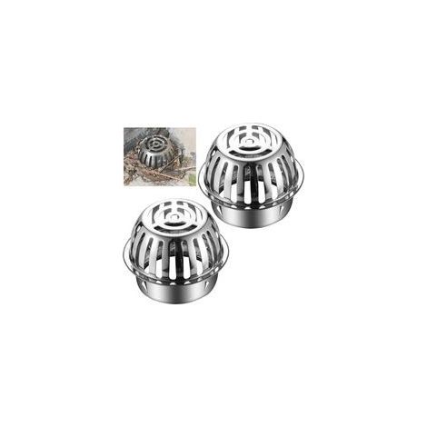 Lot de 2 ( argent) protège-gouttières, durables et faciles à utiliser, crépine de gouttière pour éviter le colmatage des tuyaux, grilles de gouttière anti-feuilles pour filtrer et bloquer les (1/5)