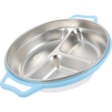 Assiette compartimentée pour repas, compatible avec les appareils électroménagers, en acier inoxydable, lot de 1 (1/5)