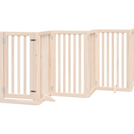 Barrière pour chien avec porte pliable 6 panneaux 300 cm Bois de peuplier (1/5)