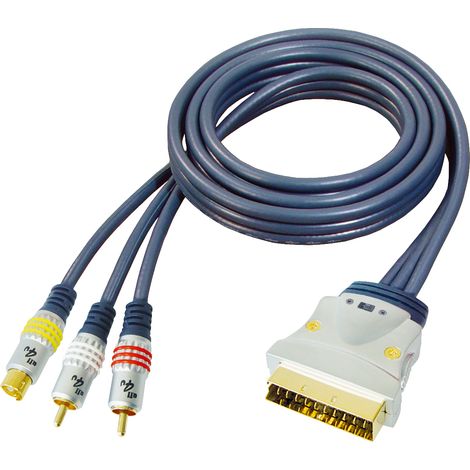 GR-Kabel PB-481 adaptador de cable de vídeo 3 m SCART (21-pin) Negro
