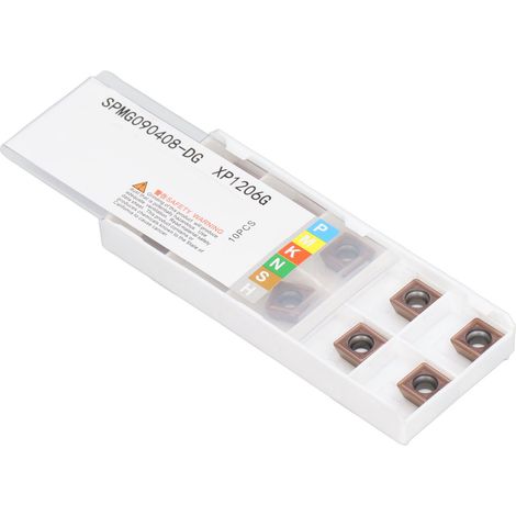10 plaquettes de tournage en carbure avec revêtement bronze SPMG090408-DG Outils de tournage CNC pour le travail du bois (DIY)