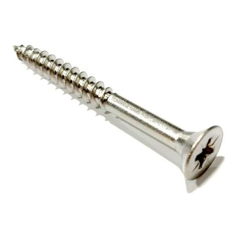 Chip Board Screw 5x50 mm Pozi head countersunk 30 mm thread. T304 (A2) Stainless Steel