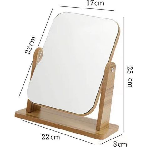 Miroir de maquillage portable sur pied, table de vanité, bureau avec miroir, plan de toilette pour salle de bain, miroir debout réglable (Grand modèle) (1/4)