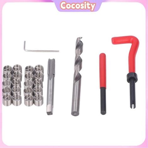 Kit réparation filetage - COCOSITY - M6 - Acier inoxydable - Pour acier/aluminium - Insert + foret, taraud, outil (1/5)