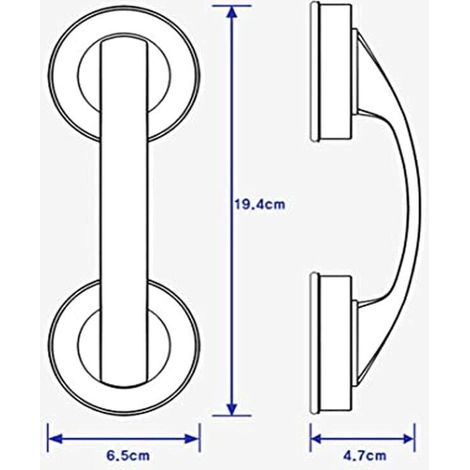 ALLIANDIS2 Pièces Ventouse Super Forte Poignée, Poignée de Porte à Ventouse Portable, Grandes Poignées de Porte et de Fenêtre en Verre, Adapté pour la Salle