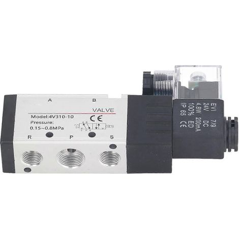 DC24V PT3/8 Magnetventil 2 Positionen 5-Wege Elektrische Steuerung Umkehrmagnetventil 4V310‑10 0,15‑