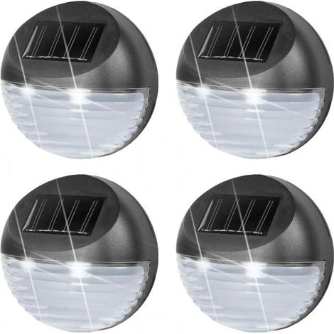 Éclairage extérieur à LED solaire pour clôture de jardin, mur, porte-fenêtre, terrasse (4 lampes solaires) [Classe énergétique A] (1/5)