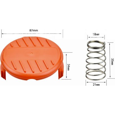 Bardusch - Set di 4 copribobine e molle di ricambio per decespugliatori Black & Decker, compatibili con i modelli RC-100-P e AF-100. Molla di filo. (1/3)