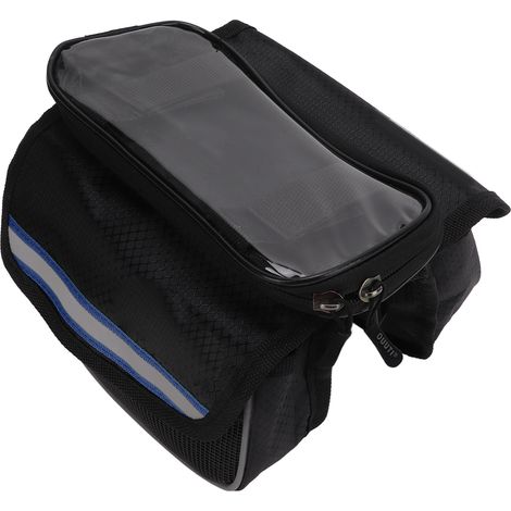 Sacoche Vélo pour Téléphone 600D Nylon Anti-Choc Transparent TPU, Compatible 4.8 à 5.7 Pouces, Sécurité Élevée, Bleu (1/5)