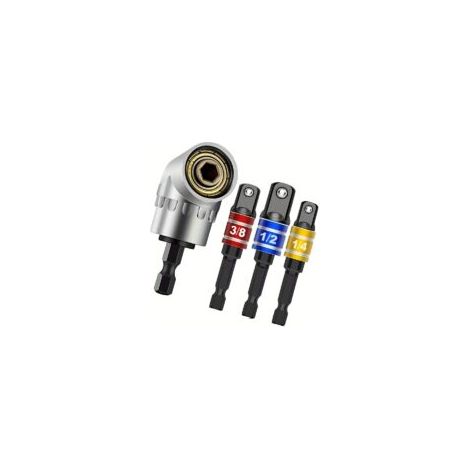Set di 4 prolunghe per trapano elettrico a impatto, set di adattatori per bussole per avvitatore - Crezuo