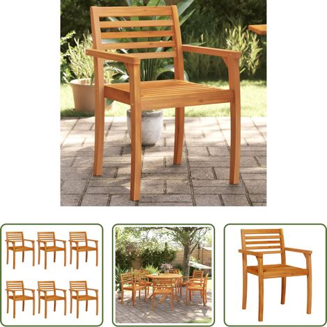 Chaise de jardin acacia - Chaises de jardin lot de 6 59x55x85 bois massif d'acacia (1/5)
