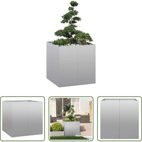 Pot de jardin - Jardinière 80x80x80 cm acier galvanisé (1/5)