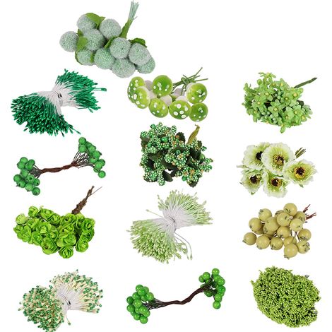Ensemble de fleurs artificielles mélangées en mousse verte, à faire soi-même, pour la décoration intérieure et de mariage (n° 1 à 13)-AquaForge (1/5)