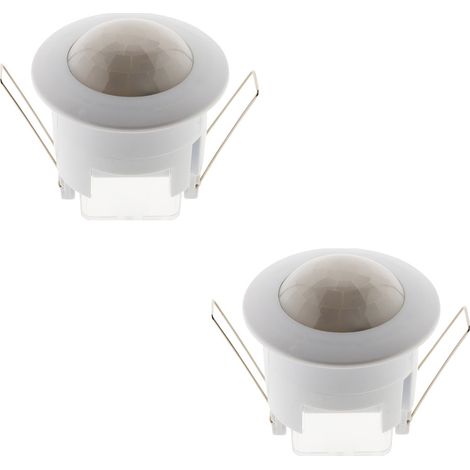 Lot de 2 détecteurs mouvement encastrables plafonnier 300W - Zenitech (1/5)