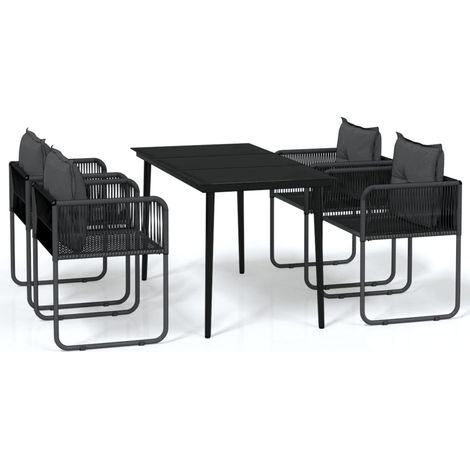 Ensemble à manger de jardin 5 pcs  Mobilier de jardin Noir (1/5)