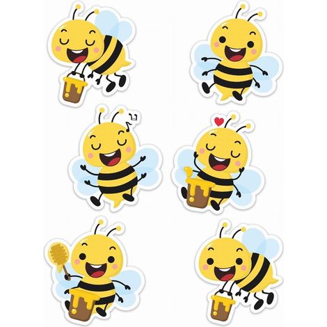 Doppelseitige Fensterdekorationen – Bienen 01, 6 Stück