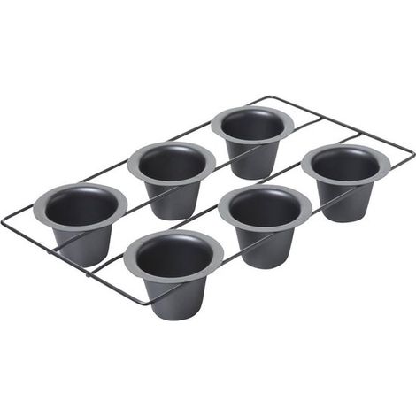 Metallene Popover-Form mit einem Fassungsvermögen von 6 Mulden hergestellt aus robustem aluminisiertem Stahl mit Antihaftbeschichtung perfekt für