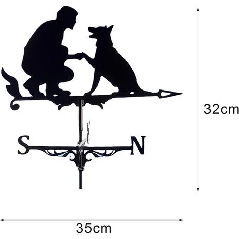 Jeu de 2 Girouettes Animales en Métal, Résistantes aux UV, Installation Facile, Panneau Vent Décoratif pour Jardin Extérieur (1/4)