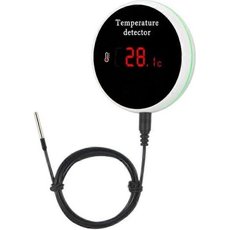 Thermomètre Wi-Fi avec sonde de 1 m, écran LCD numérique, contrôleur de température, application avec notifications push et prise secteur. (1/5)