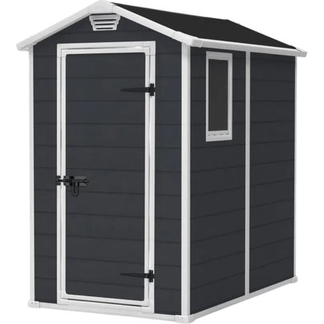 Keter Manor 4x6 Gartenhaus - 130x192x198 cm - Anthrazit