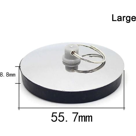 (Large)1Pcs Stainless Steel Bath Plug Easy to Use Rubber Drain Stopper Water Kitchen Bathroom Accessory Bath Tub Caps Bath Plug (1/4)
