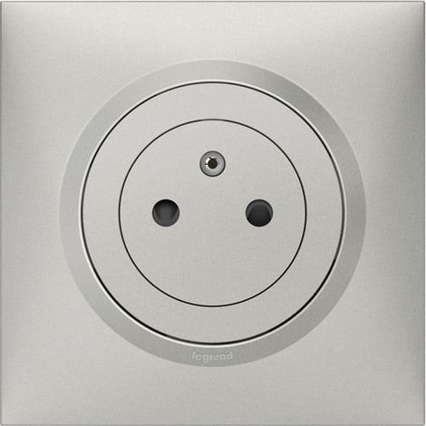 LEGRAND - Prise 2 p+t surface alu complet Dooxie (1/3)