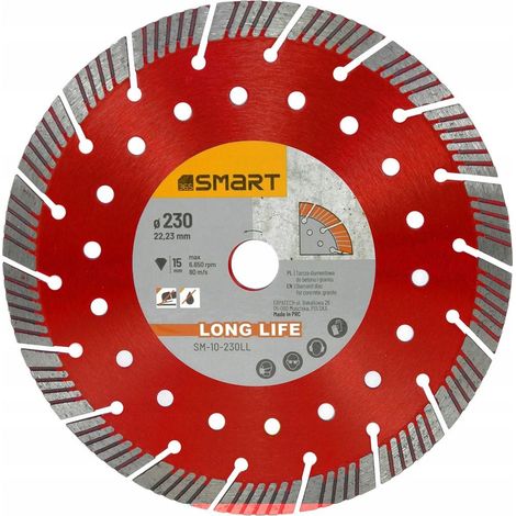 Lama professionale diamantata 230 mm argento robusta