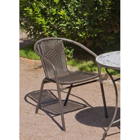 Pack 4 sillones terraza jardín Brasil-3 acero 78 cm(alto) 55 cm(ancho)64 cm(fondo) (1/2)