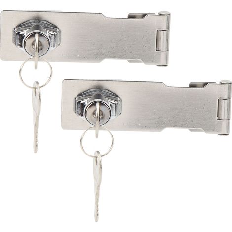 2 Pcs Serrure à Loquet à Clé, Loquet en Acier Inoxydable 201 et Alliage de Zinc, Poignée Tournante, Verrou de Sécurité pour Armoires et Portes, Argent (1/5)