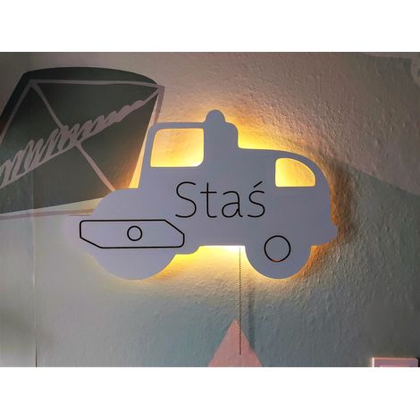 Lampada da notte a forma di rullo compressore con nome (1/4)