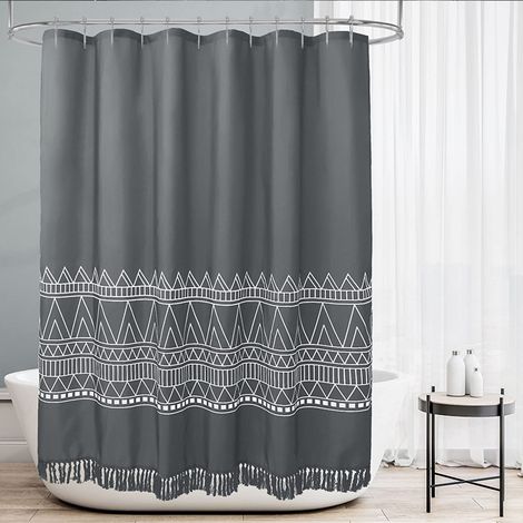 Rideau De Douche - 180 X 180 Cm - Sans Crochets - Anneaux Flexibles - Aimants En Bas - Polyester Impermeable - 1 Piece (1/5)