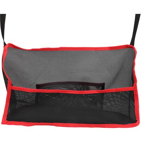 Universelles Aufbewahrungsnetz zwischen Autositzen, schwarzer Netzorganizer 260 x 405 mm, Hundegitter mit rotem Rand, Autoschutztasche (1/5)