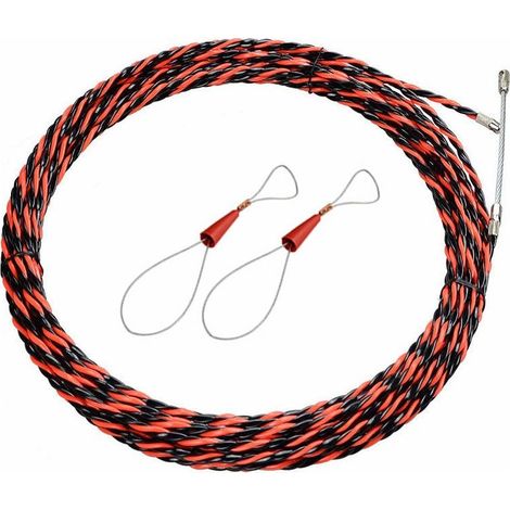 20M Electrician's Wire Puller, 6mm Diameter, Retractable Installation Wire Puller for Cable Pulling and Extension Cords, Flexible Spiral Steel Wire Puller (1/4)