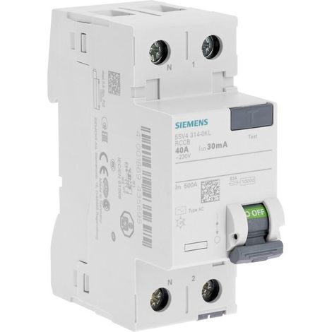 Siemens Interruptor diferencial Tipo AC 30 mA 40 A