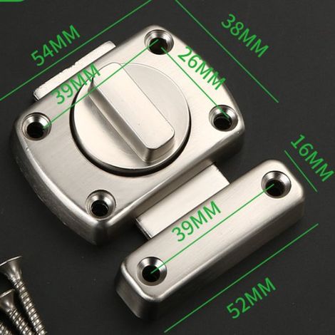 2 teiliger Türriegel aus Zinklegierung Drehriegel Überlappender Stift Abschließbar Sichtschutz Material: Zinklegierung 5,4 x 5,4 x 0,3 cm für Bad (1/5)
