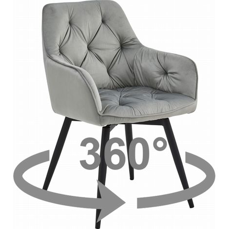 Chaise - leobert - velours gris argentepieds noirs