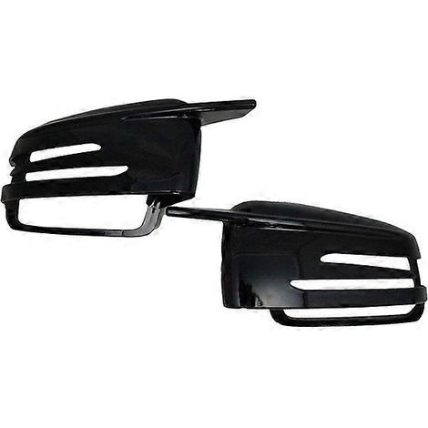 Lot de 2 coques de rétroviseurs noires pour Mercedes-Benz W176, W246, W204, W212, W221, C117, X204 et X156, motif fibre de carbone. (1/5)