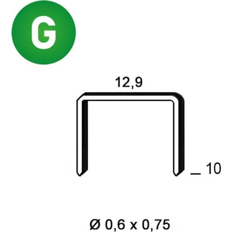 9000 Agrafes Pm-10 Galvanisées - 12.9x10x0.6x0.75 mm - D-Work