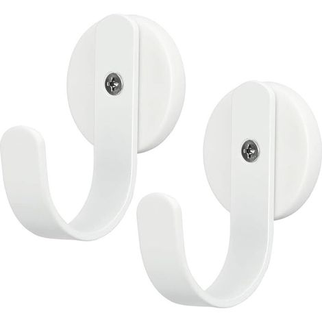 Crochets magnétiques très résistants avec crochet pour réfrigérateur, décoration de Noël, crochets magnétiques pour porte d'entrée en métal, crochet de croisière pour accrocher des cabines (Blanc)