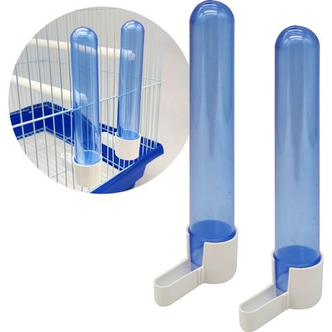 Lot de 2 Abreuvoir Longueur 16,3 cm Plastique Résistant Chaleur Pour Perroquet Lapin Volaille (1/5)